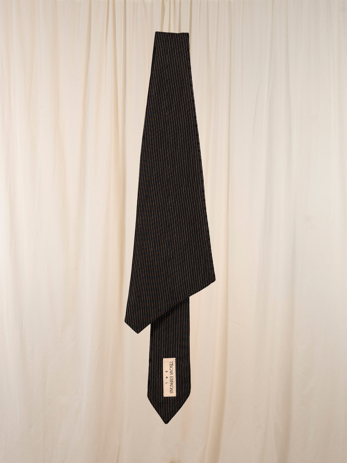 Tíscar Espadas_THE BIG TRIANGLE TIE BLACK STRIPES_Hover Image